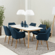 Hjem Design Yuno 4-Seater Dining Table, White & Oak