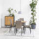 Hjem Design Verna Square Dining Table, Natural & Black