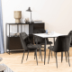 Hjem Design Verna Square Dining Table, Black & White