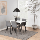 Hjem Design Verna Rectangular Dining Table, Black & White