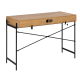 Hjem Design August Rectangular Office Desk, Natural & Black