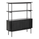 Hjem Design August Shelving Unit, Black, 94x27x114cm