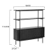 Hjem Design August Shelving Unit, Black, 94x27x114cm