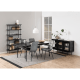 Hjem Design August Shelving Unit, Black, 94x27x172cm