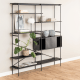 Hjem Design August Shelving Unit, Black, 172x27x188cm