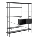 Hjem Design August Shelving Unit, Black, 172x27x188cm