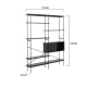 Hjem Design August Shelving Unit, Black, 172x27x188cm