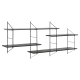 Hjem Design Cardiff Rectangular Wall Shelf, Large, Black