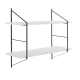 Hjem Design Cardiff Rectangular Wall Shelf, Small, White & Black