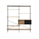 Hjem Design August Shelving Unit, Natural & Black, 172x27x188cm