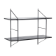 Hjem Design Cardiff Rectangular Wall Shelf, Small, Black