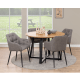 Hjem Design Malika Round Dining Table, Natural & Black