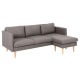 Hjem Design Milly 2-Seater Sofa with Chaise, Light Grey