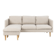 Hjem Design Milly 2-Seater Sofa with Chaise, Beige