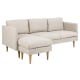 Hjem Design Milly 2-Seater Sofa with Chaise, Beige