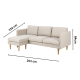 Hjem Design Milly 2-Seater Sofa with Chaise, Beige