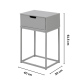 Hjem Design Mitra Bedside Table, Grey