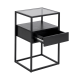 Hjem Design Randolf Bedside Table, Black