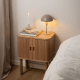 Hjem Design Langley Square Bedside Table, Oak