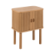 Hjem Design Langley Square Bedside Table, Oak