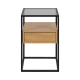 Hjem Design Randolf Bedside Table, Black & Oak