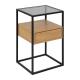 Hjem Design Randolf Bedside Table, Black & Oak
