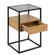 Hjem Design Randolf Bedside Table, Black & Oak