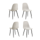 Hjem Design Celia Dining Chair, Black & Light Grey, Set of 4