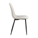 Hjem Design Celia Dining Chair, Black & Light Grey, Set of 4