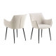 Hjem Design Bonita Dining Chair, Beige, Set of 2