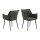 Hjem Design Bonita Dining Chair, Dark Grey, Set of 2