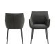 Hjem Design Bonita Dining Chair, Dark Grey, Set of 2