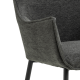 Hjem Design Bonita Dining Chair, Dark Grey, Set of 2