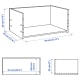 IKEA BESTA Drawer frame 60x25x40cm White stained oak effect