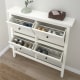 IKEA HEMNES Shoe Cabinet with 4 Compartments 107x22x101cm, White