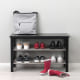 IKEA TJUSIG Bench with Shoe Storage 81x50cm Black