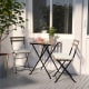 IKEA TARNO Chair Outdoor, Acacia foldable black, Steel grey-brown stained