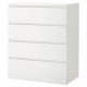 IKEA MALM Chest of 4 Drawers 80x100cm White