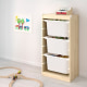 IKEA TROFAST Storage combination with boxes 46x30x91cm Pine, White