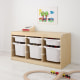 IKEA TROFAST Storage Combination with 6 Boxes 99x44x52cm, Light White Stained Pine, White