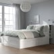 IKEA BRIMNES Bed Frame w Storage and Headboard 150x200CM White, LUROY, Queen