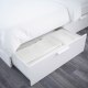 IKEA BRIMNES Small Queen Bed Frame with Storage and Headboard, White & Luroy