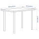 IKEA LINNMON / ADILS Table 100x60cm White, Black