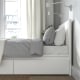 IKEA MALM Small Queen Bed With 2 Storage Boxes, High, White & Luroy