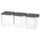 IKEA SKADIS Container with lid, Grey / 3 pack