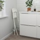 IKEA FRANKLIN Bar stool with backrest, Foldable 63cm White