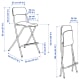 IKEA FRANKLIN Bar stool with backrest, Foldable  63cm White