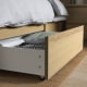 IKEA MALM Bed w 4 storage boxes, white stained oak veneer, Luroy 180x200cm