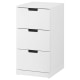 IKEA NORDLI Chest of 3 drawers 40x76cm White