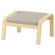 IKEA Poang Footstool, Birch Veneer, Knisa Light Beige